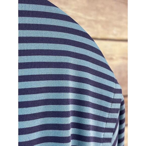 Donald Ross Polo Witch on Broom Embroidery Medium Blue stripe 100% polyester - Picture 7 of 9